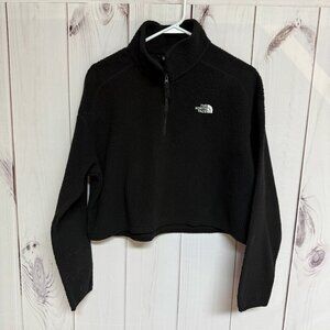 The North Face Sherpa‎ Fleece Cropped 1/4-Zip Women’s Extra Large Black EUC